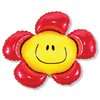 Цветок Улыбка красный шарик из фольги превю