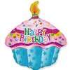 Кекс со свечкой «Happy Birthday» шарик из фольги превю