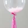 Прозрачный шарик с розовыми перьями превю 2