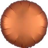 Круг сатин янтарный оранжевый шарик из фольги 45 см