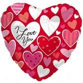 Красное сердце «I Love You» в сердцах