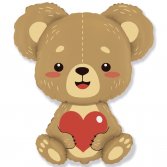 Медвежонок влюбленный с сердцем шарик из фольги