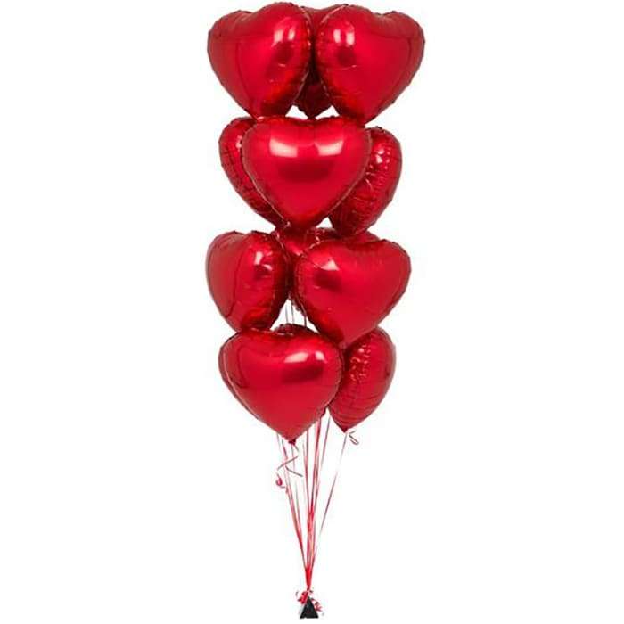 Красное сердце шарик из фольги 40-45см картинка 6