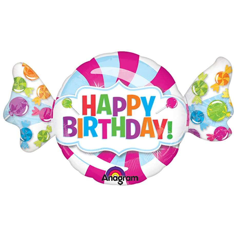 Конфетка Happy Birthday шарик из фольги с гелием картинка