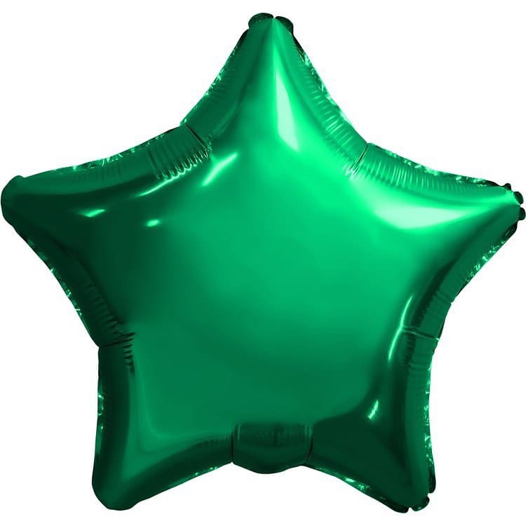 Зелёная звезда шарик, 18 дюймов картинка 4
