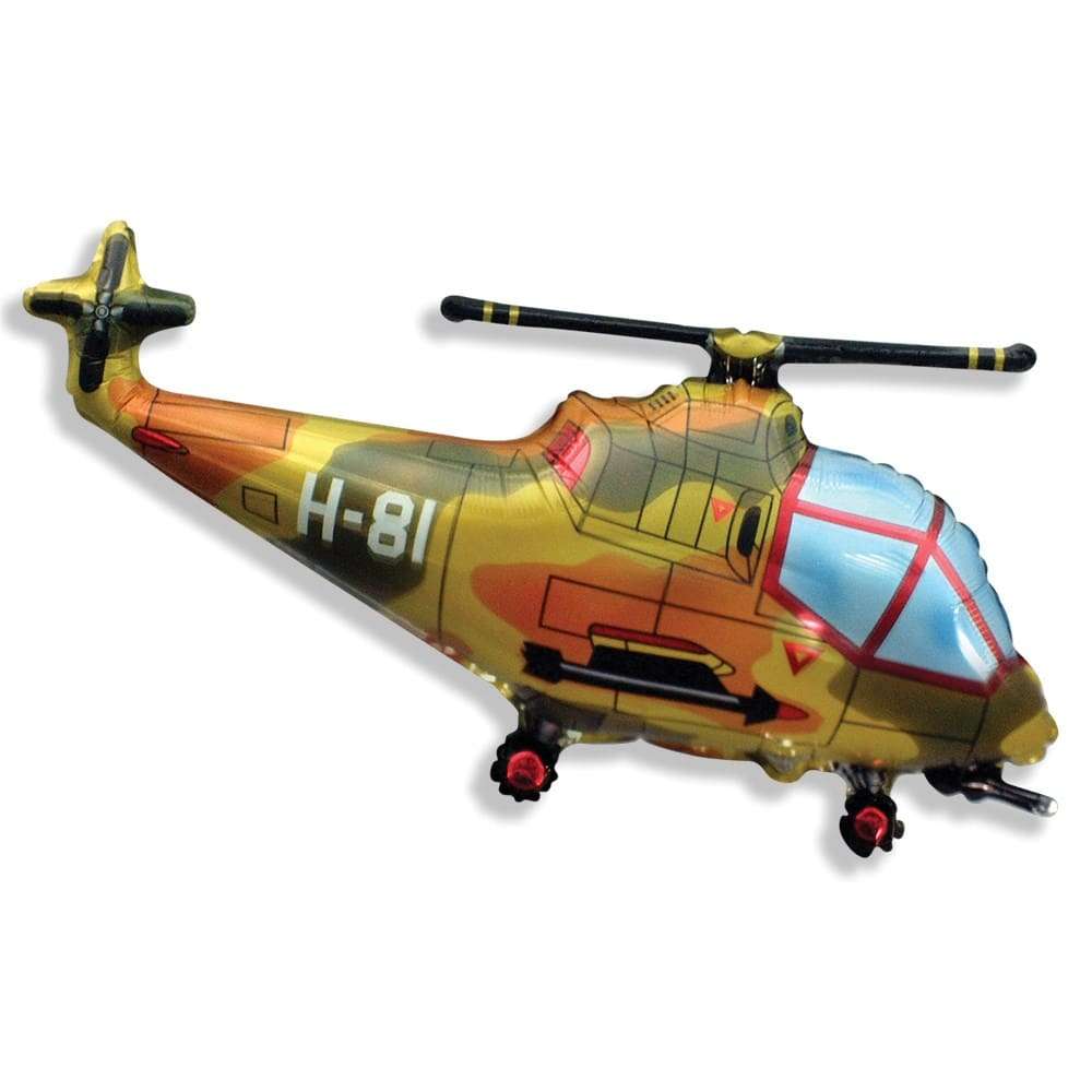 Милитари Вертолет шарик из фольги с гелием картинка