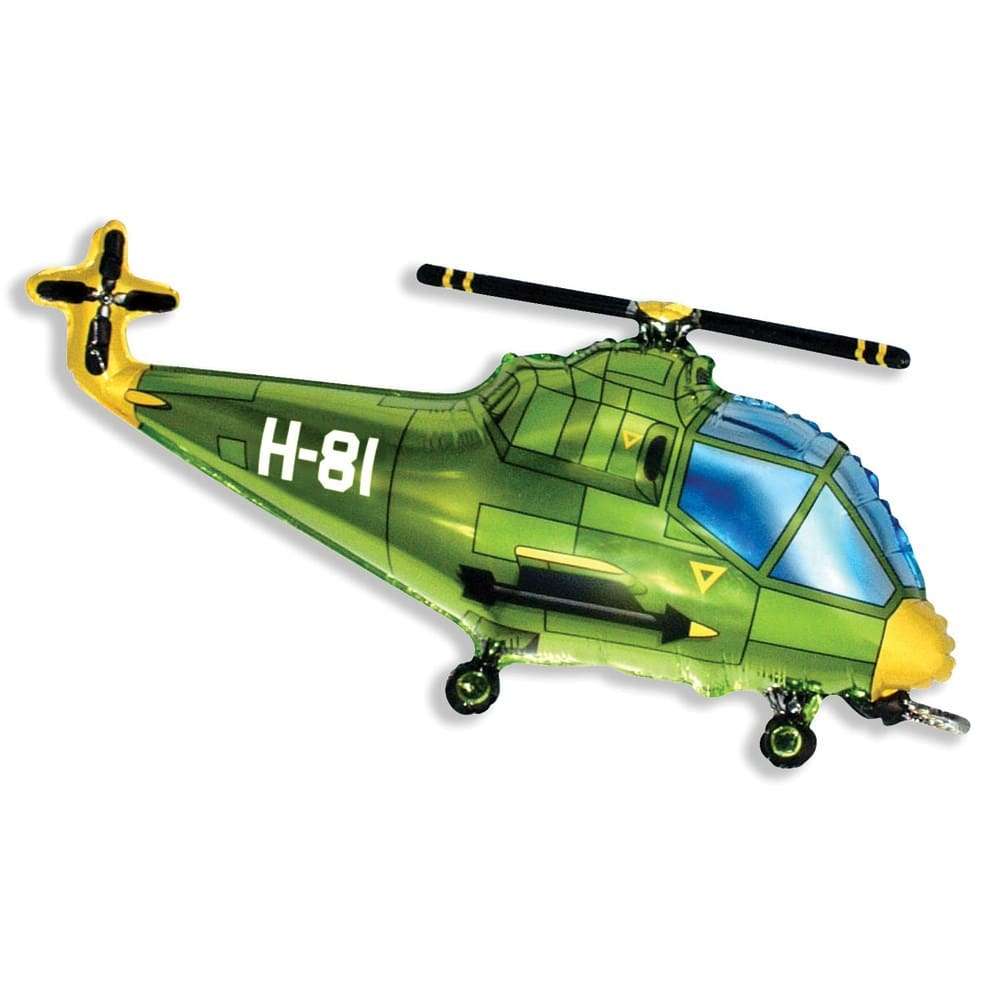 Зеленый Вертолет шарик с гелием картинка