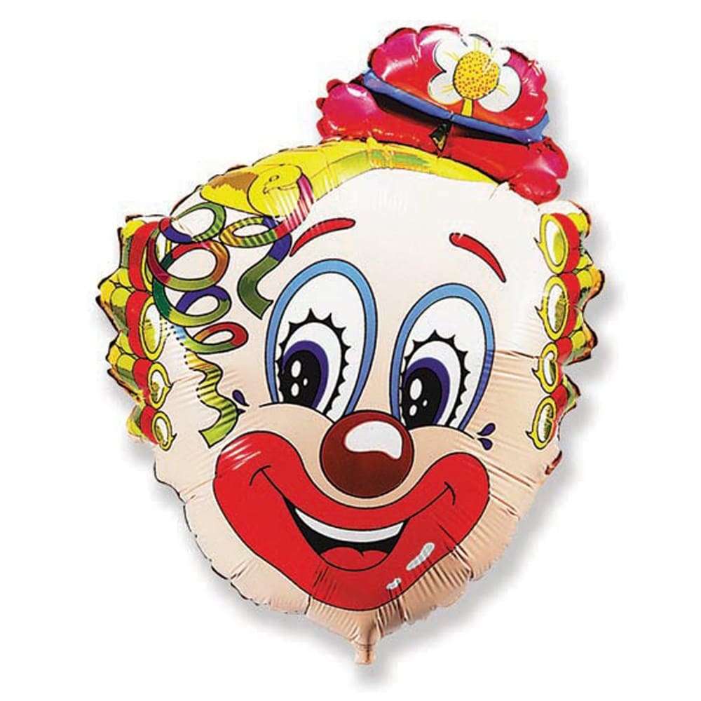 Голова клоуна в шляпе шарик из фольги с гелием картинка
