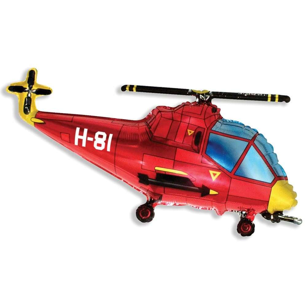Красный Вертолет шарик из фольги с гелием картинка
