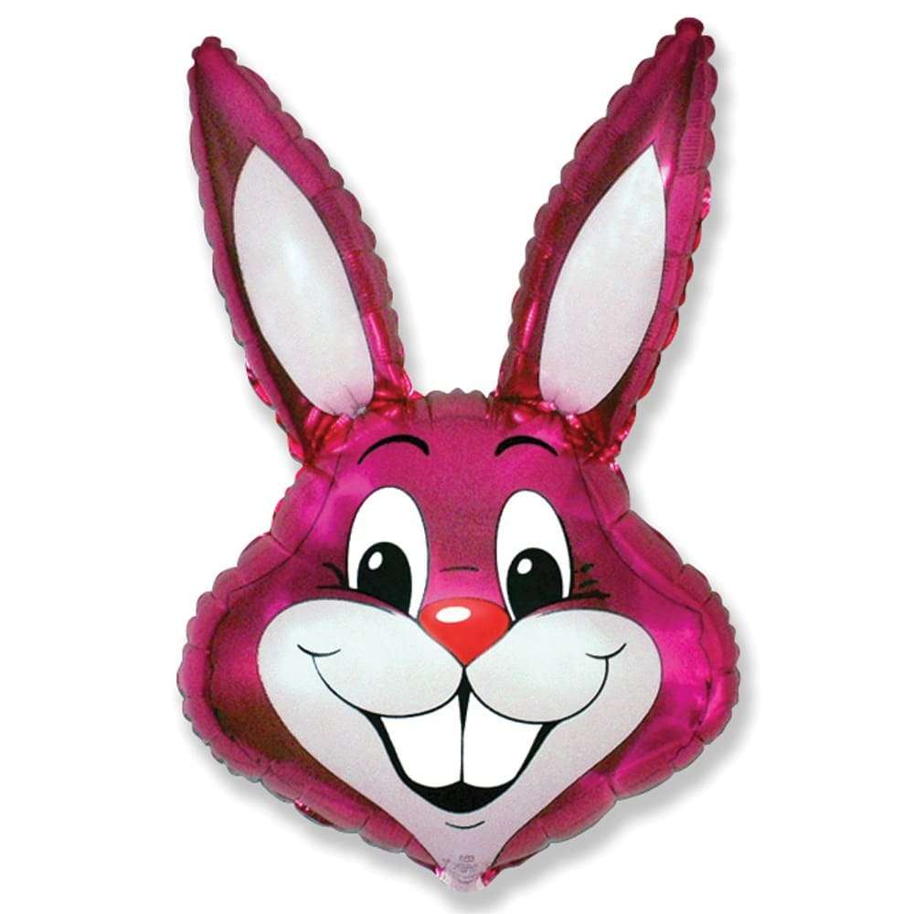 Голова кролика розовый шарик из фольги картинка