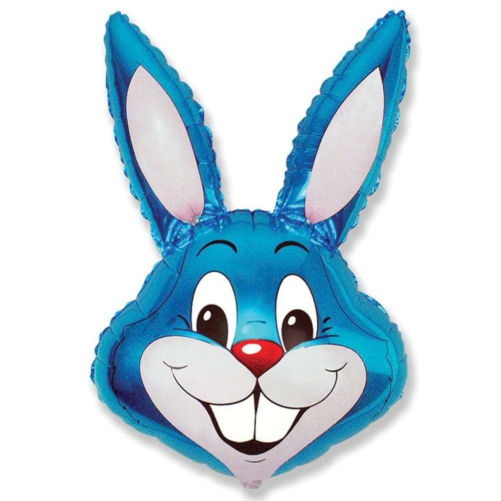 Кролик синий голова шарик из фольги картинка