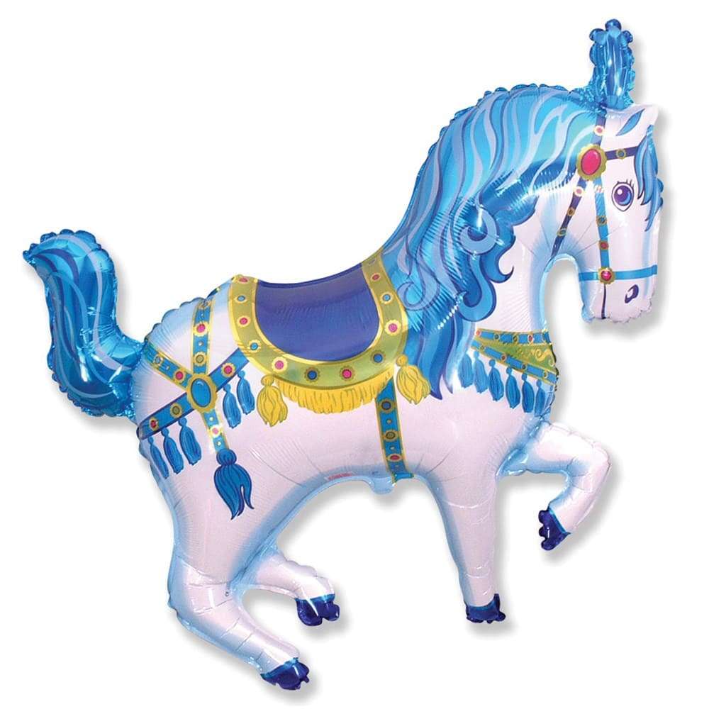 Шарик «Лошадь цирковая синяя» картинка