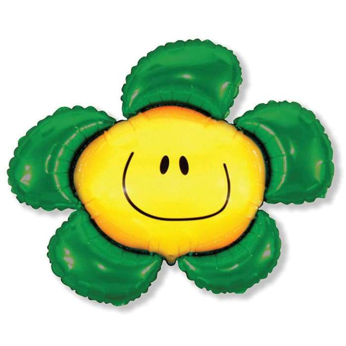 Цветок Улыбка зеленый шарик из фольги картинка