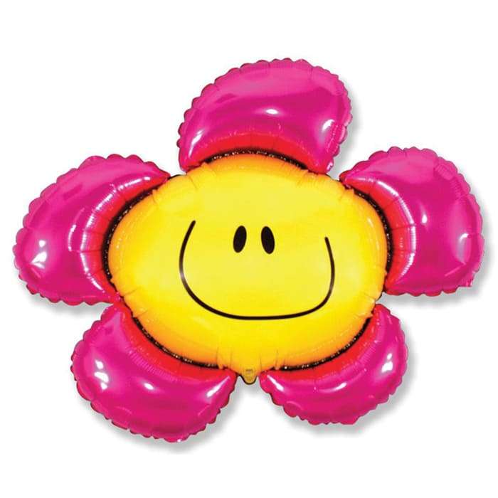 Цветок Улыбка малиновый шарик из фольги картинка