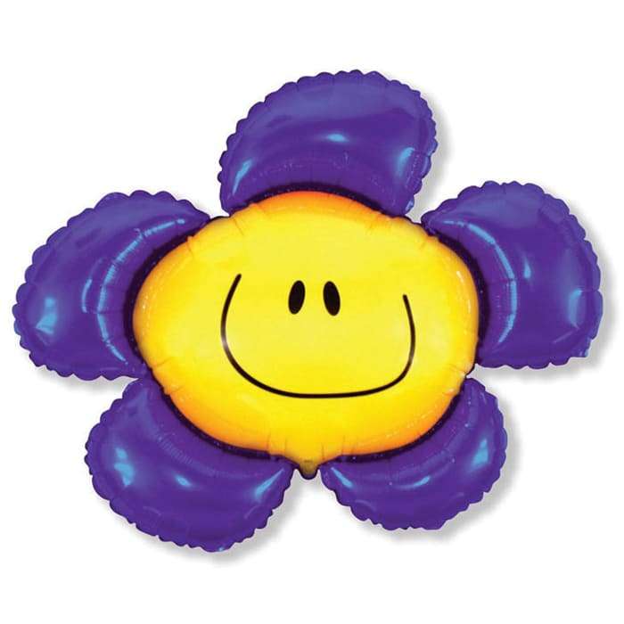 Цветок ''Улыбка'' фиолетовый шарик из фольги картинка