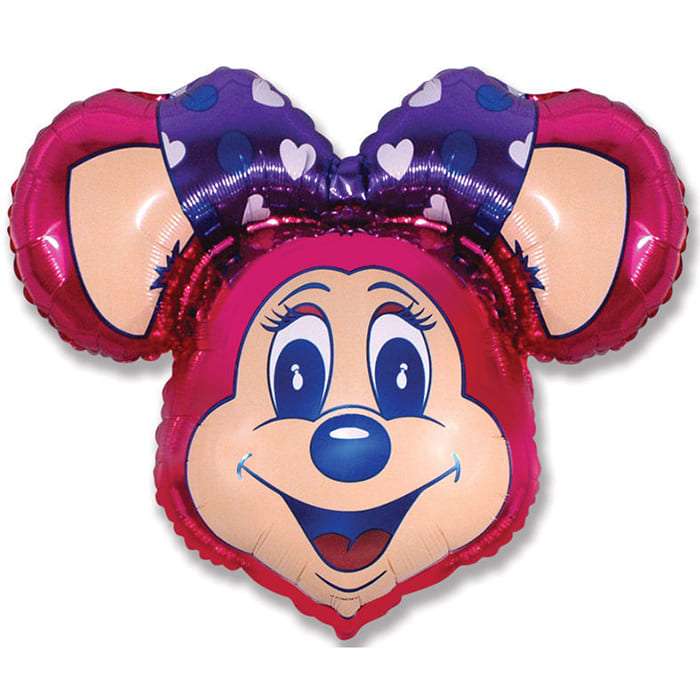 Голова мышки Лолли шарик из фольги картинка