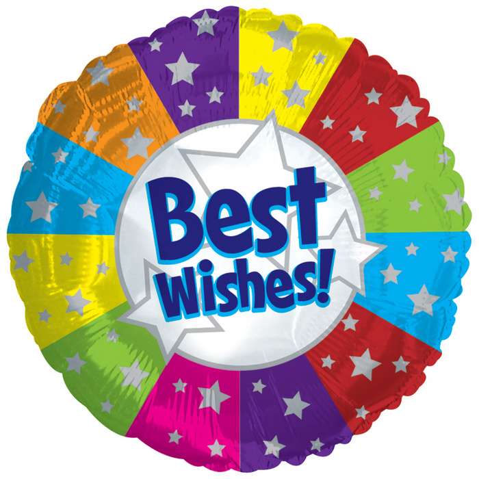 Круг разноцветный Best Wishes фольгированный шарик картинка
