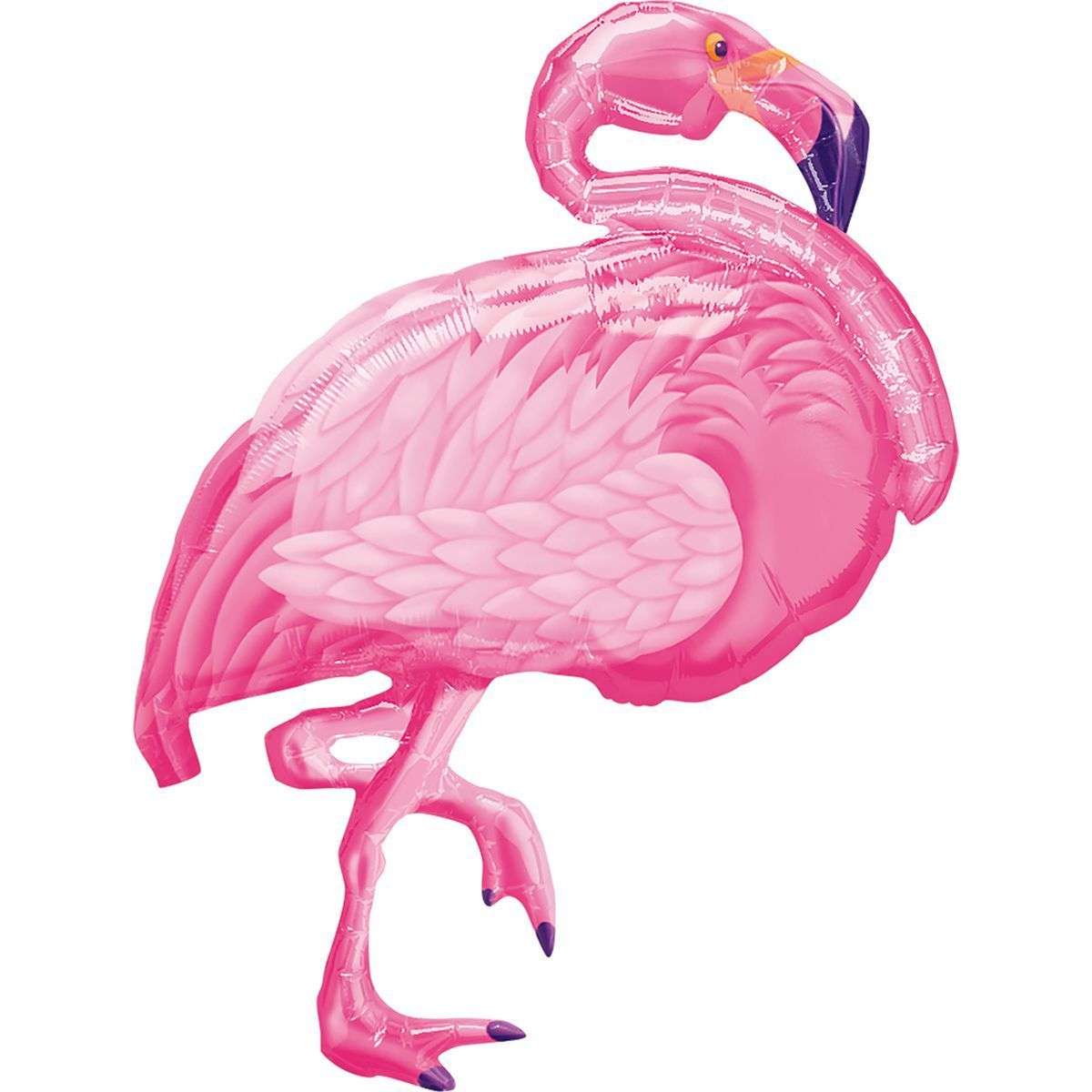 Розовый Фламинго фольгированный шарик с гелием картинка