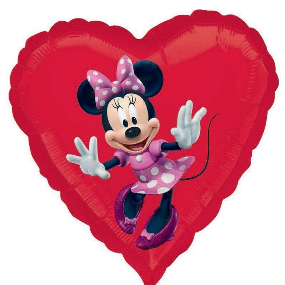 Минни Маус красное сердце шарик с гелием картинка