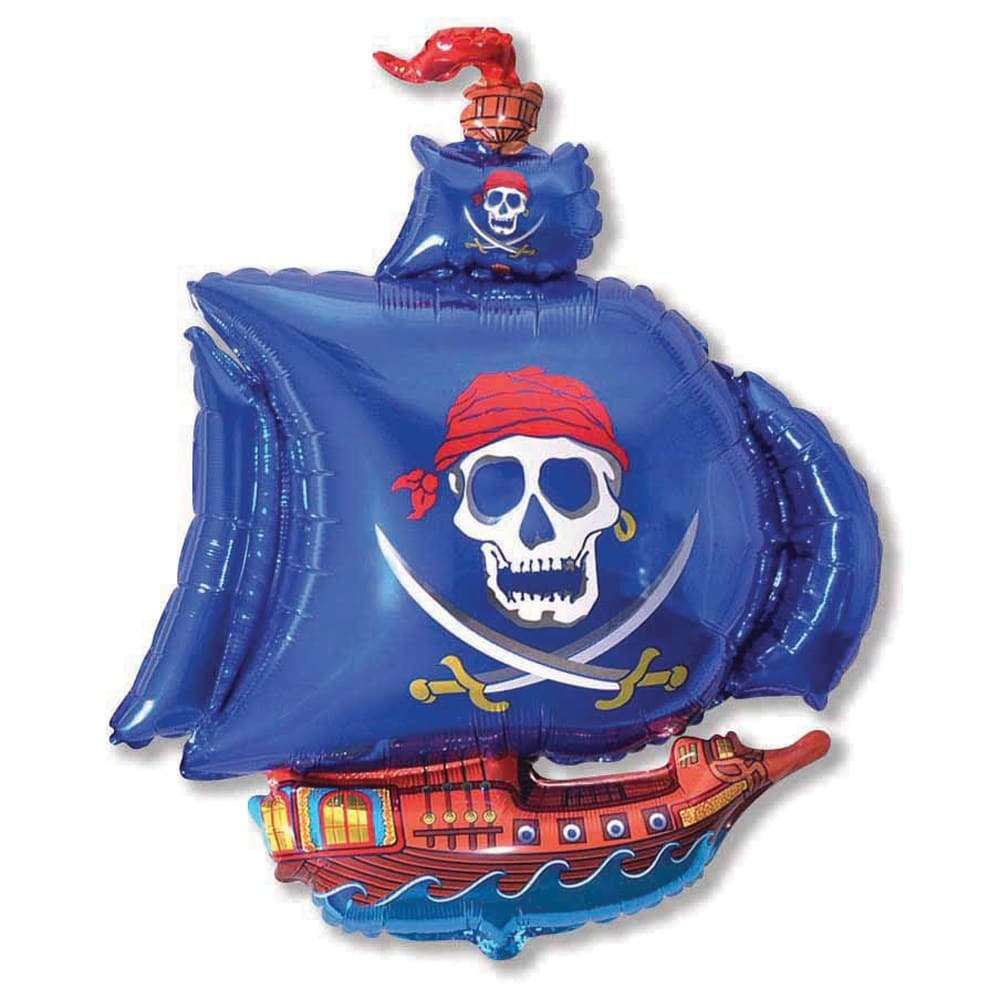 Шарик «Синий пиратский корабль» картинка