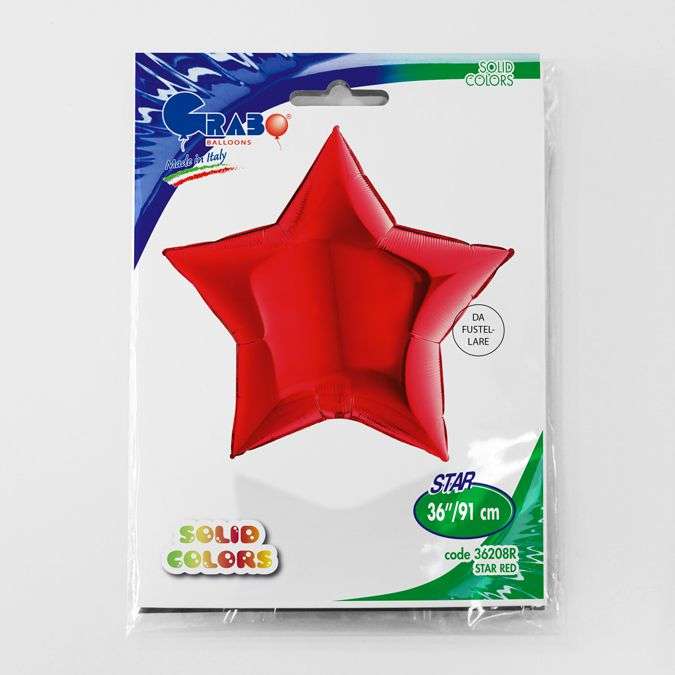 Звезда красная 36 дюймов шарик металлик из фольги картинка 2