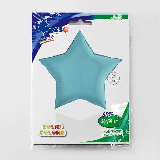 Звезда голубая пастель 36 дюймов шарик из фольги картинка 2