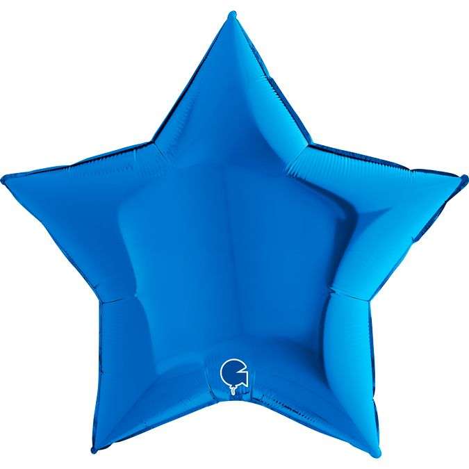 Звезда синяя 36 дюймов металлик шарик из фольги картинка 2