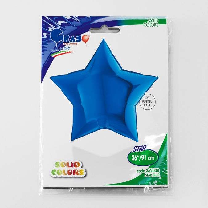 Звезда синяя 36 дюймов металлик шарик из фольги картинка 3