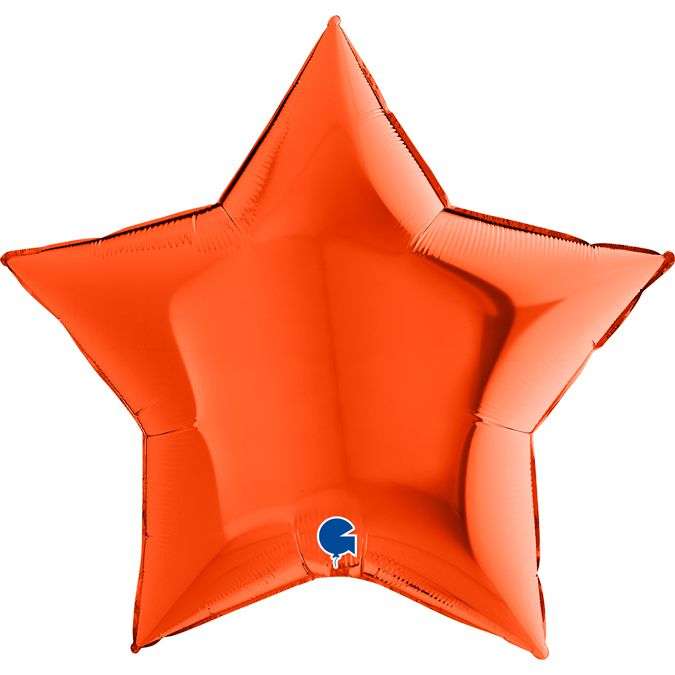 Звезда оранжевая металлик 36 дюймов шарик из фольги картинка
