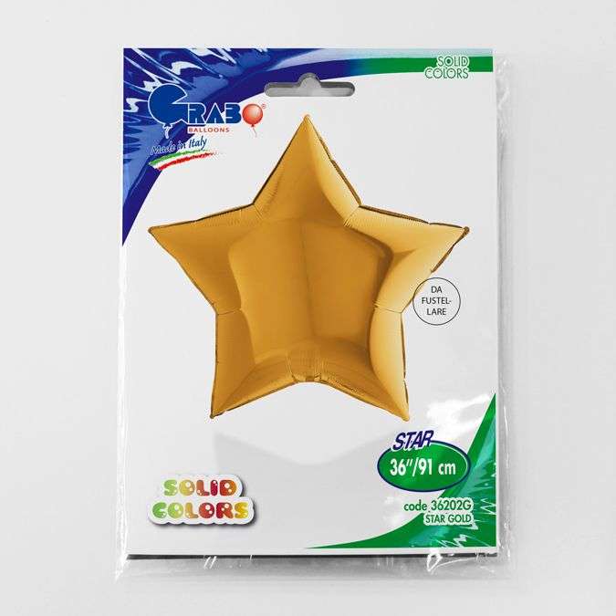 Звезда золотая металлик 36 дюймов шарик из фольги картинка 2