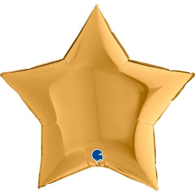 Звезда золотая металлик 36 дюймов шарик из фольги картинка