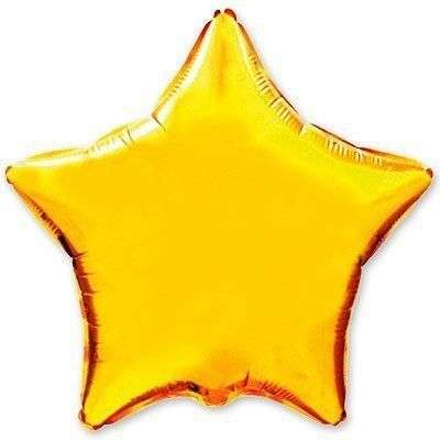 Звезда золотая металлик 32 дюйма шарик из фольги картинка