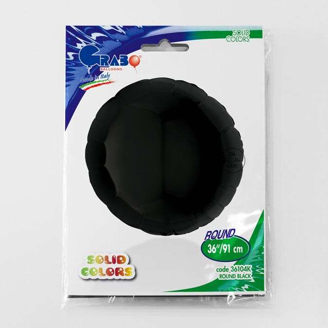 Круг черный металлик 36 дюймов шарик из фольги картинка 3