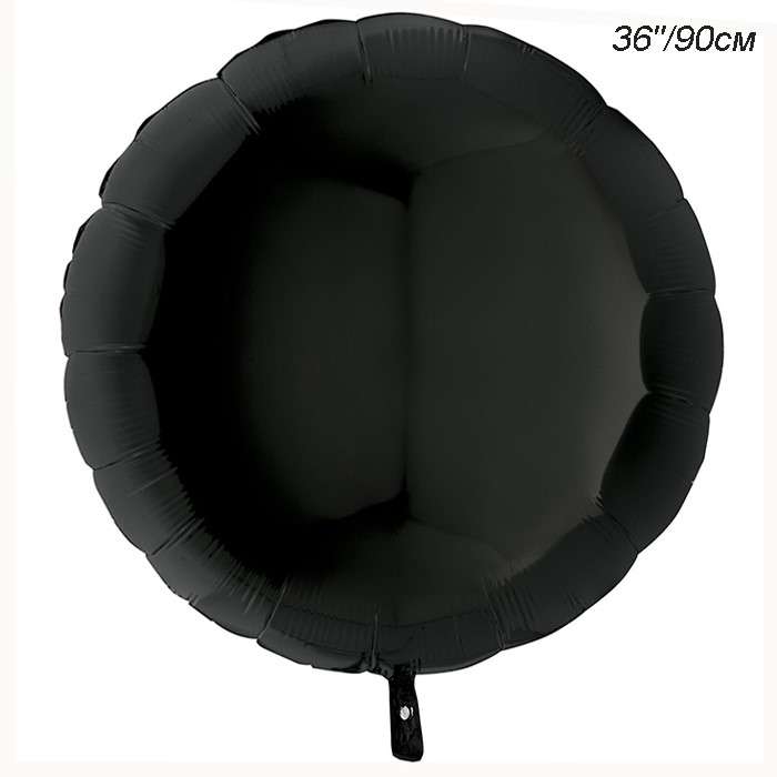 Круг черный металлик 36 дюймов шарик из фольги картинка