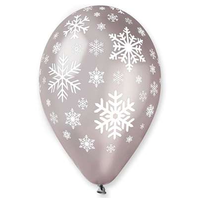 Серебряные шары «Снежинки» 30 см картинка