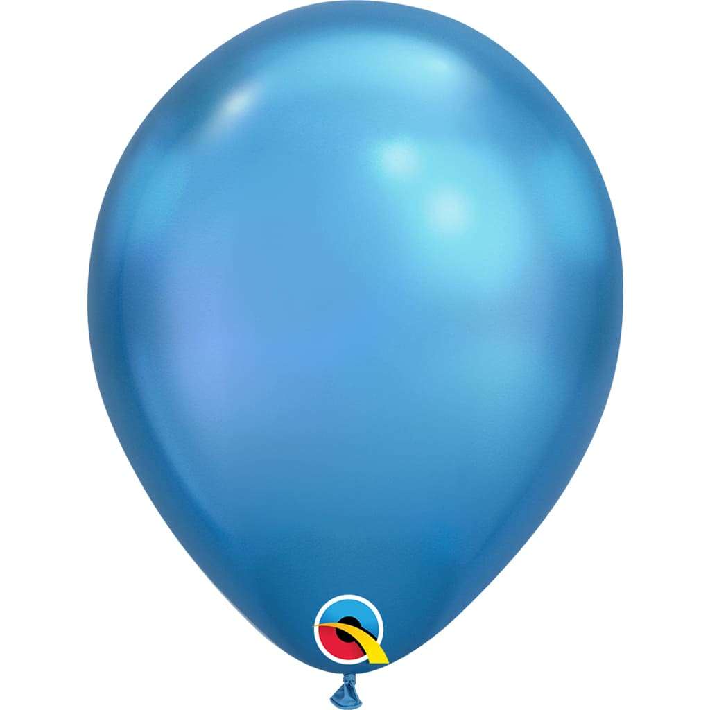 ХРОМ голубые шарики, 32см, Qualatex (Америка, США) картинка