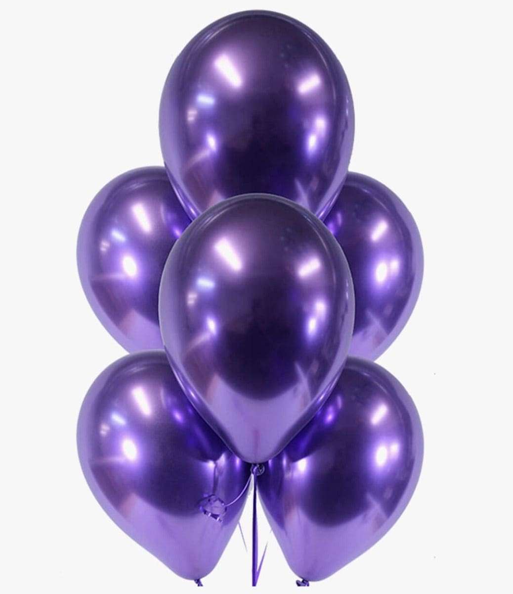ХРОМ фиолетовые шарики, 32см, Qualatex (Америка, США) картинка 3