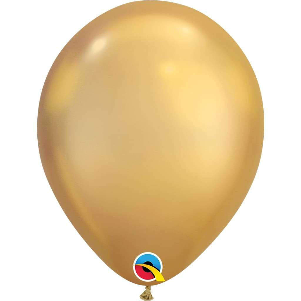 ХРОМ золотые шарики, 32см, Qualatex (Америка, США) картинка