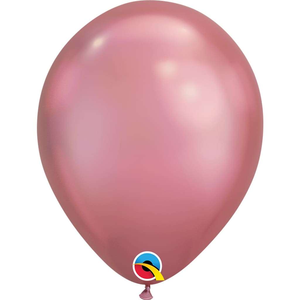 ХРОМ розовые шарики, 32см, Qualatex (Америка, США) картинка