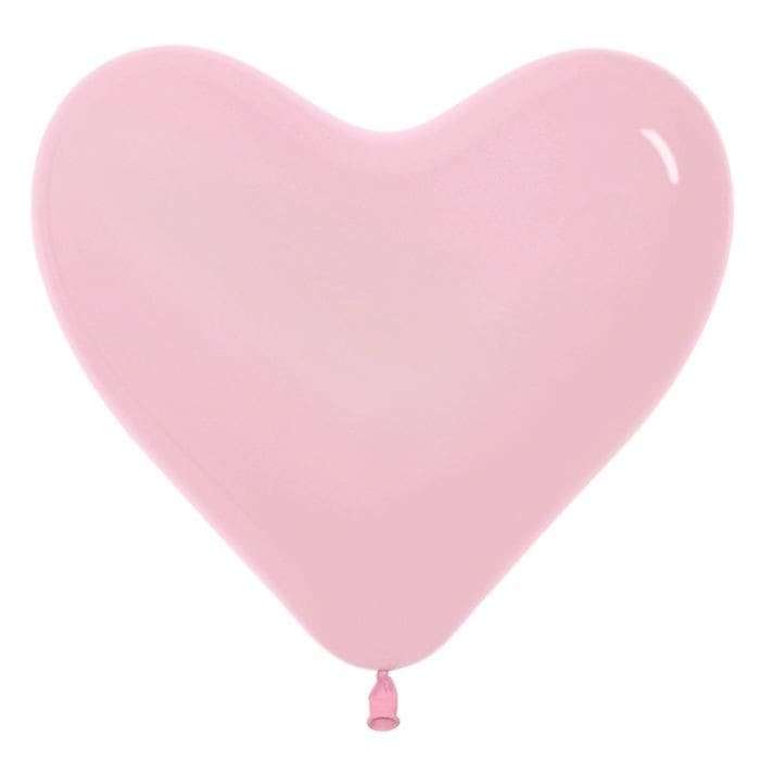 Розовое сердце шарик с гелием, 25 см картинка