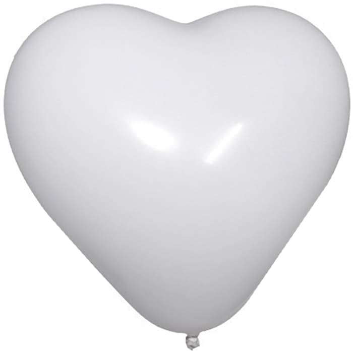 Белое сердце шарик с гелием, 25 см картинка