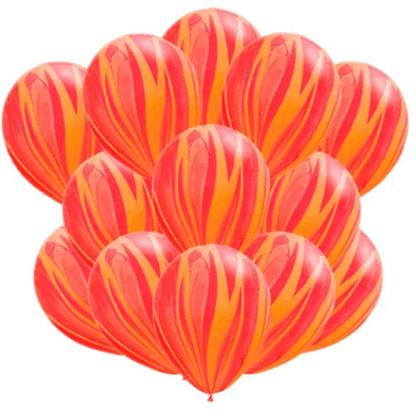 Агат красно оранжевые шарики 35см (Qualatex Америка) картинка 3