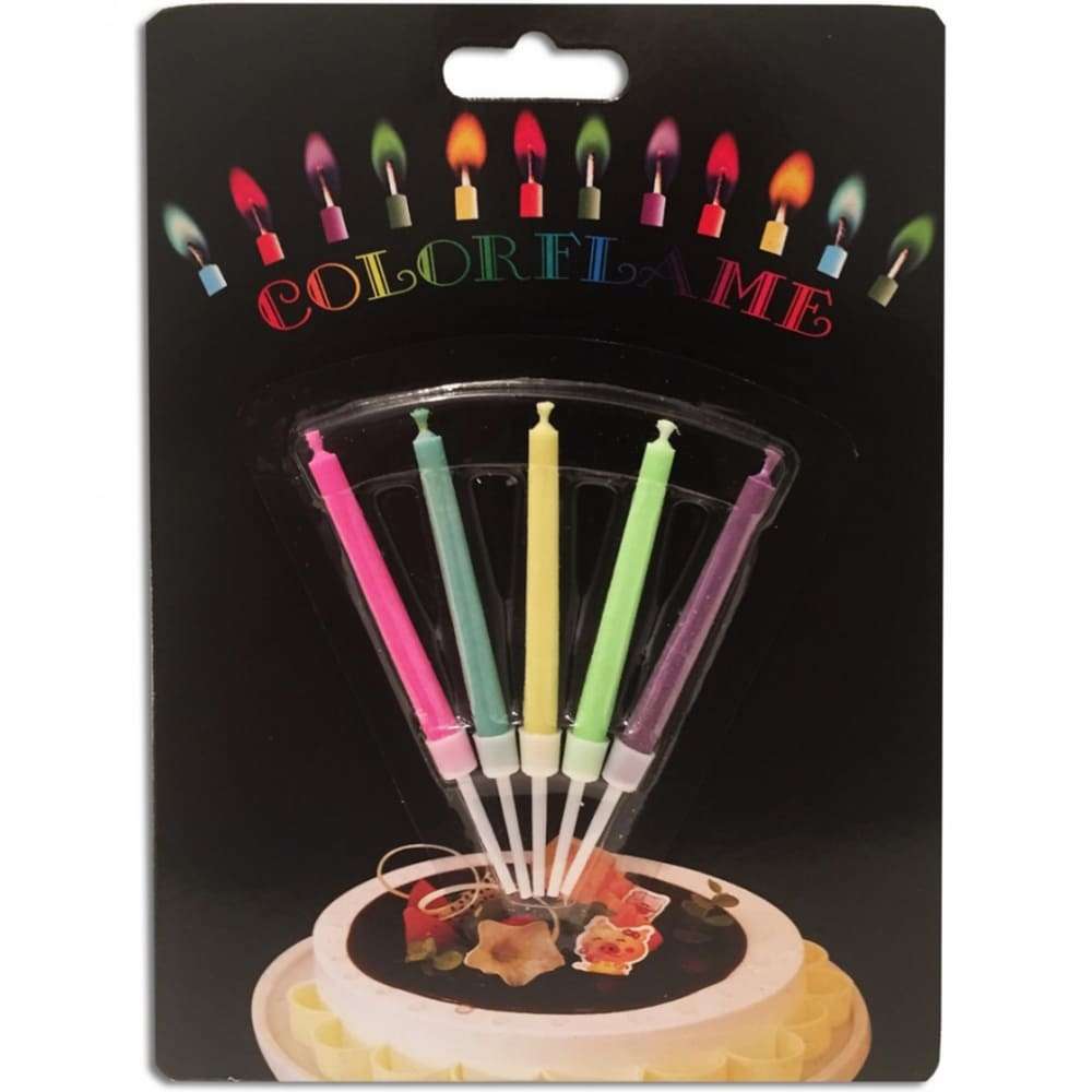 Свечи в торт с разноцветными огнями картинка