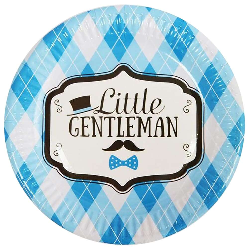 Тарелки «Little Gentleman» голубые 18 см (10 шт/уп) картинка