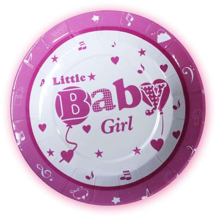 Тарелки «Baby Girl» одноразовые розовые картинка