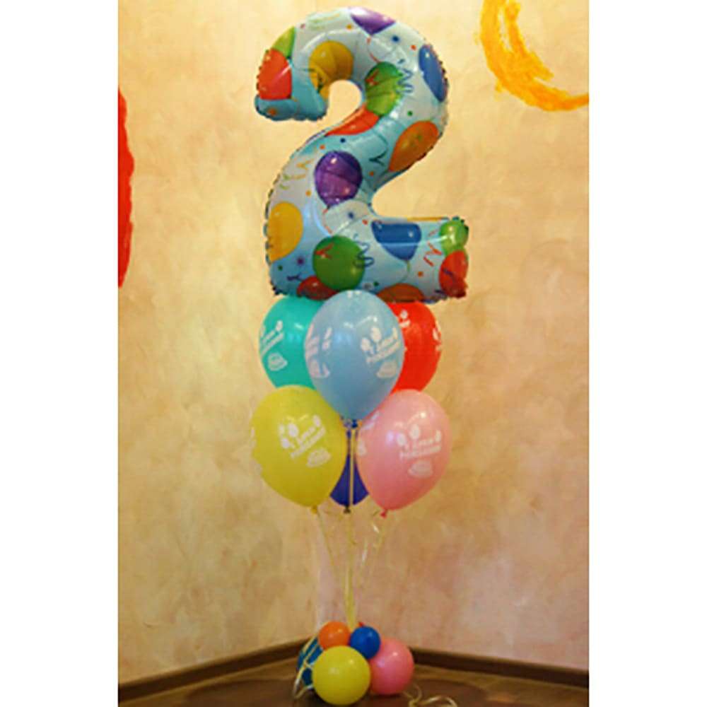 Фонтан из шариков «2 Годика С Днем рождения» картинка