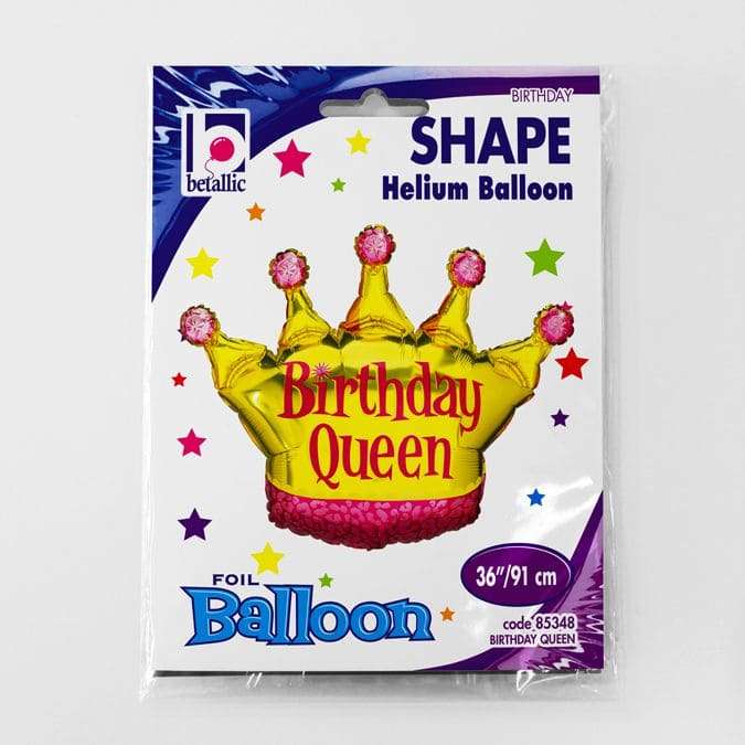 Корона золотая «Birthday Queen» шарик из фольги картинка 3