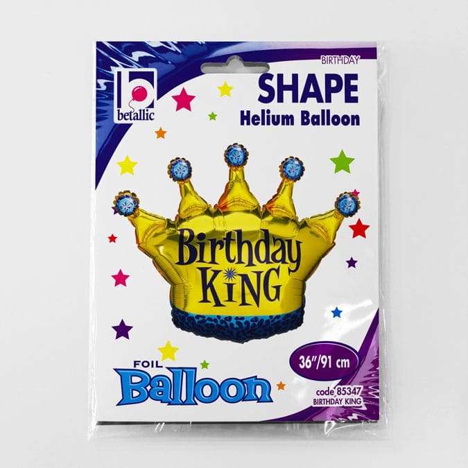 Корона золотая «Birthday King» шарик из фольги картинка 2