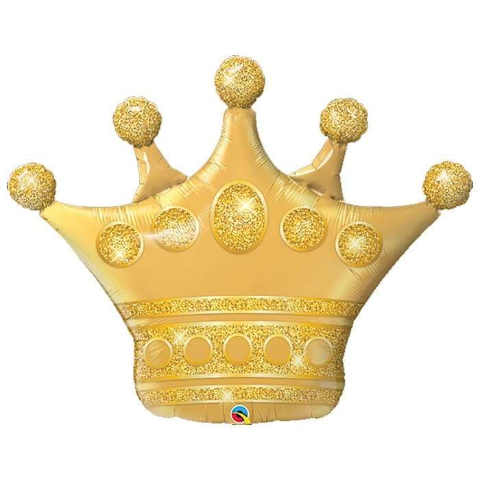 Корона золотая большой гелиевый шарик из фольги картинка