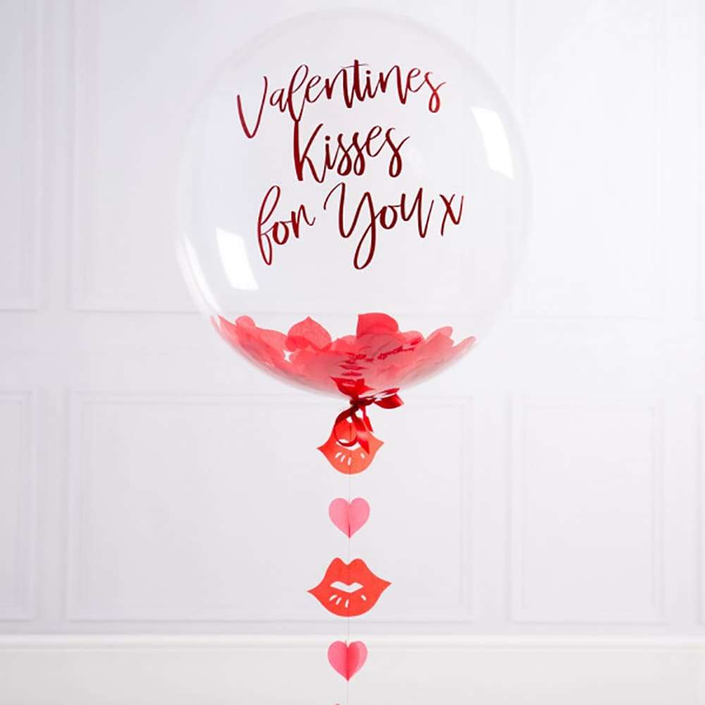 Прозрачный шарик с перьями на день святого Валентина картинка 2